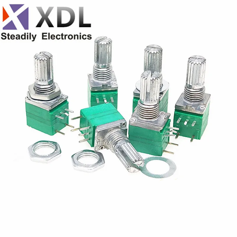 5pcs New RV097NS 5pin RK097NS RV097 5K 10K 20K 50K 100K 500K with a switch audio shaft 15mm amplifier sealing potentiometer