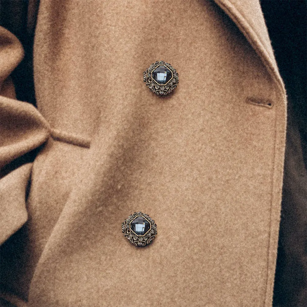 

6Pcs Elegant Vintage Metal Rhinestone Coat Sewing Buttons Clothes Fastener DIY Craft Supplies Sewing Buttons DIY Clothes Supply