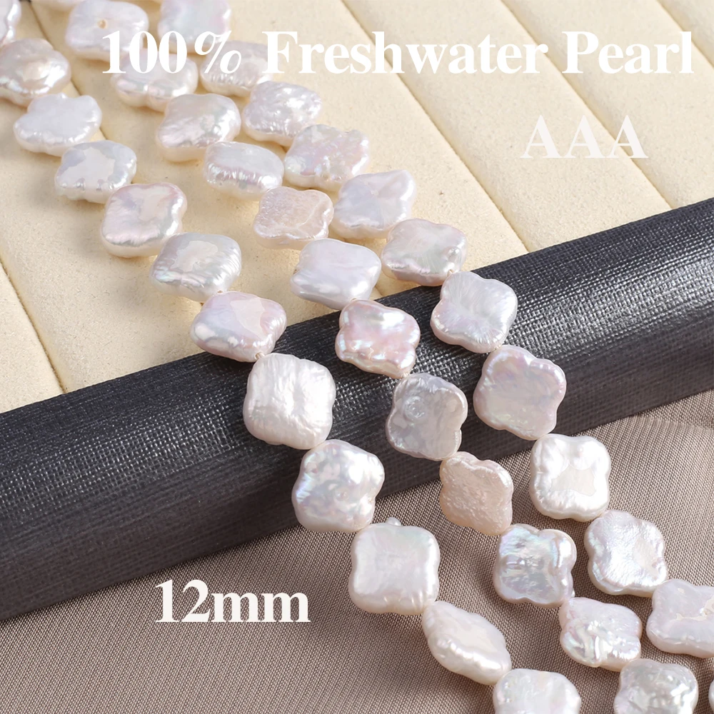 12mm Baroque Freshwater Pearl 100% Real Cross Shape White Pearl Loose Spacer Beads for Jewelry Making DIY Bracelet Accessories