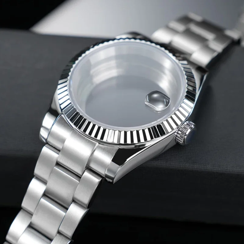 36mm 40mm Argento NH34 NH35 NH36 NH38 NH39 NH70 NH72 ETA2824 PT5000 Cassa dell'orologio Top Impermeabile Zaffiro Crysta Kit di Modifica