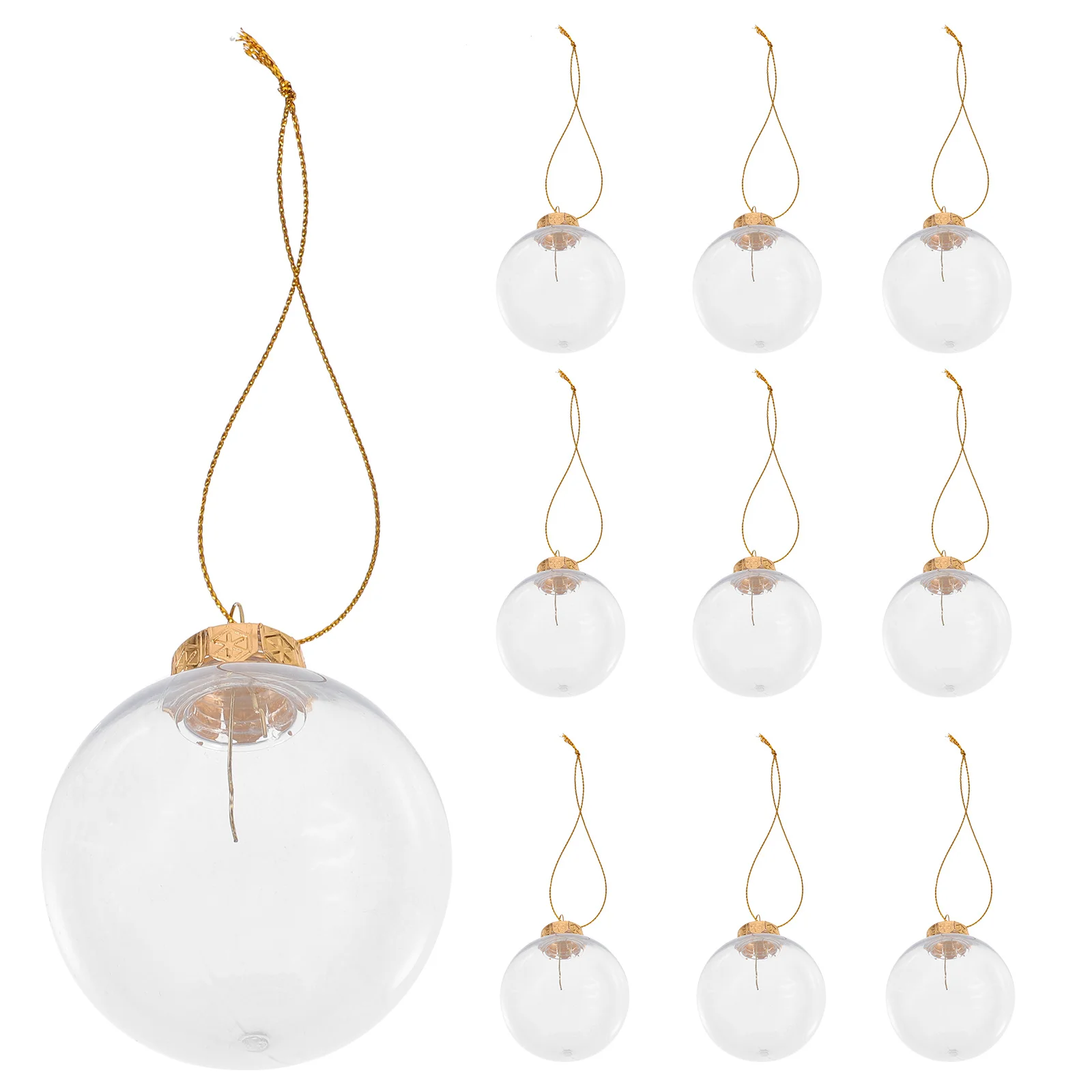 

12 Pcs Decor Christmas Decorations Baubles for Crafts Holiday Golden Fillable Bulk