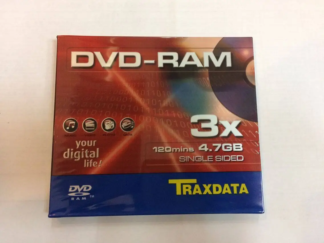 DVD RAM Disk Rewritable DVD-RAM Disc 4.7GB 2-3X Single-Sided 3X 120Mins 1Pcs/lot