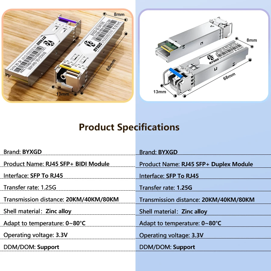 SFP وحدة بصرية وضع واحد دوبلكس BIDI-LC-SM 1.25G لـ Mikrotik/Meraki/Cisco معدل التكيف جهاز إرسال واستقبال الألياف البصرية بالجملة #6