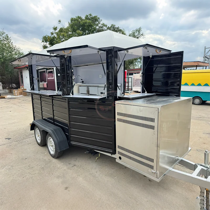 

Mobile Food Trailer for Catering Ice Cream Hot Dog Cart Concession Stand Street Food Truck Kitchen on Wheels for Business