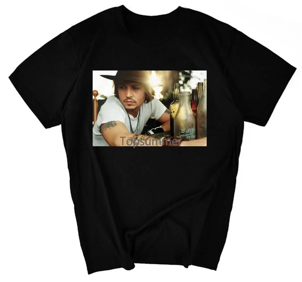 

Мужские тяжелые футболки Johnny Depp для мужчин, футболки с рисунком больших размеров