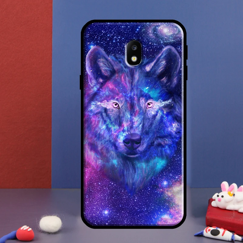 Funda bonita Galaxy Wolf para Samsung J4 J6 Plus J8 A6 A7 A8 A9 2018 J7 J5 J3 2017 A3 A5 J1 2016