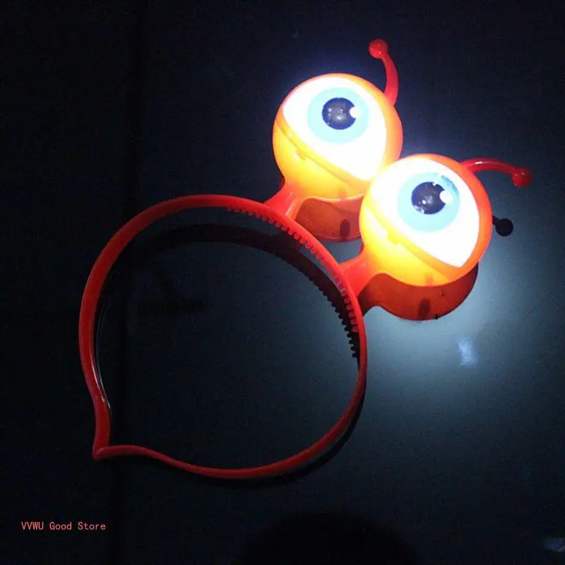 New Eyeball LED Hair Hoop Flashing Glow Headband Heart Light Up Hairbands