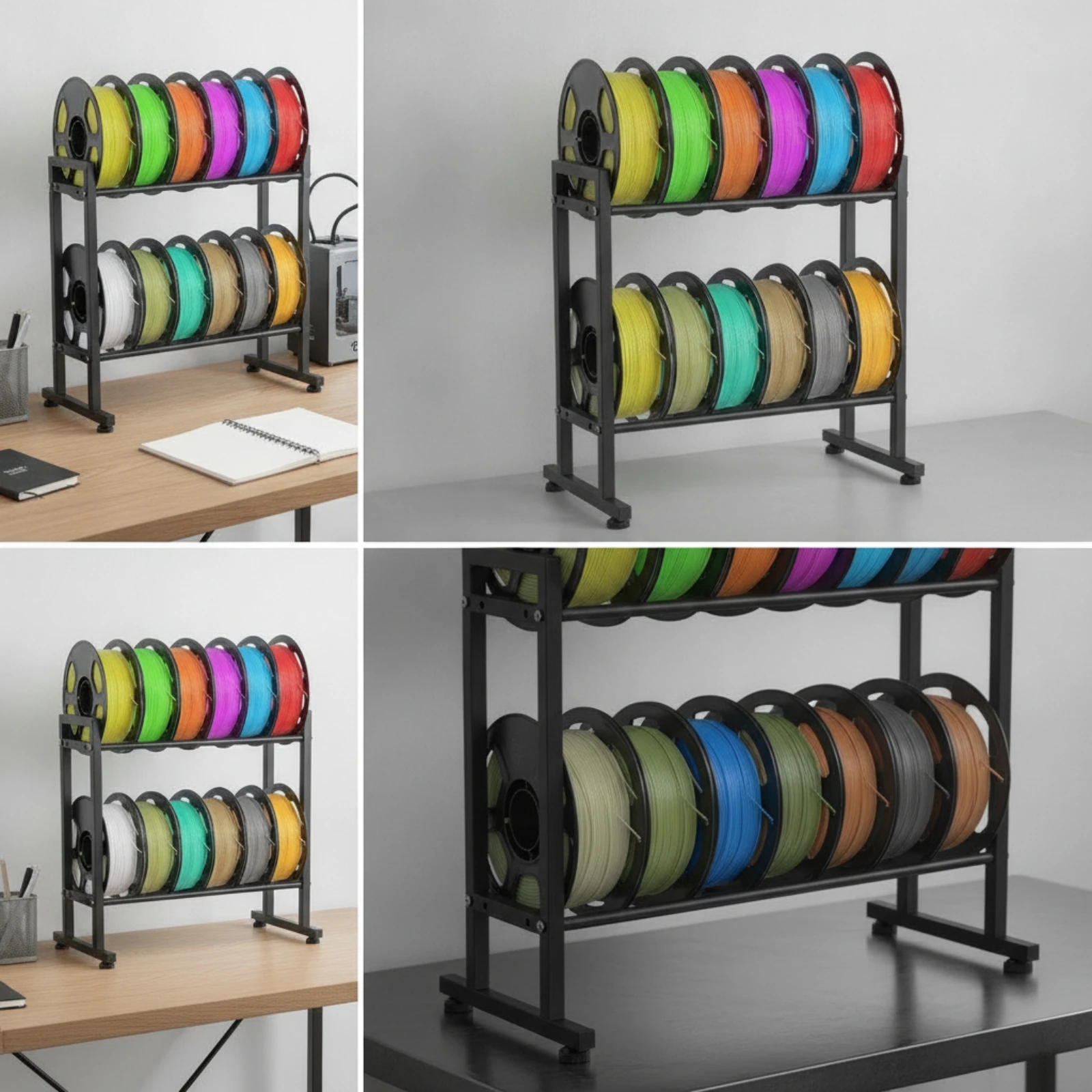 3D Printer Filament Spool Rack Versatile Freestanding Filament Storage Rack Easy to Assemble Sturdy for Makers