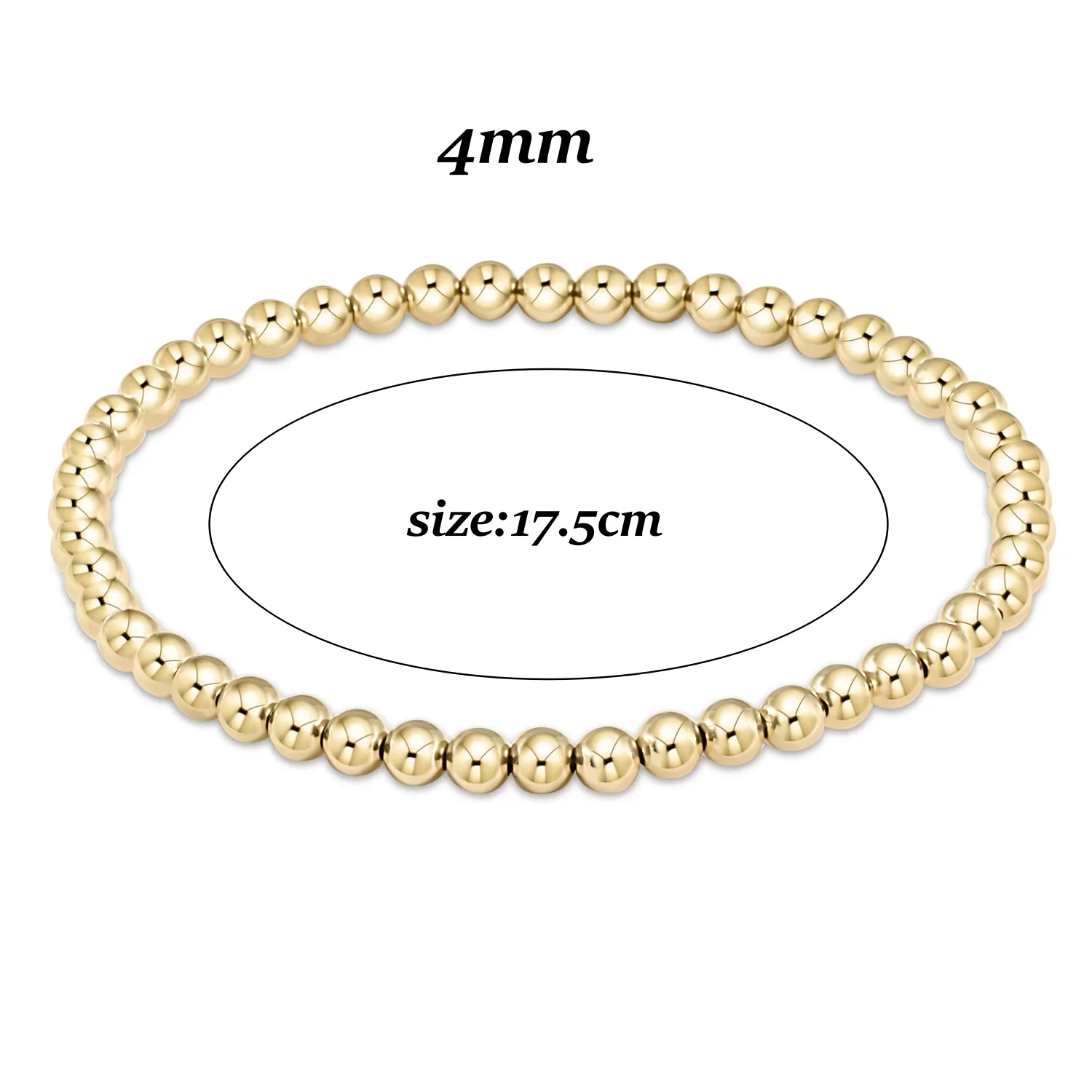 Goldperlen-Stretch-Armbänder für Damen, 18K vergoldet, stapelbar, modischer Schmuck, trendiges Accessoire für Party und Alltag. – Detail 5