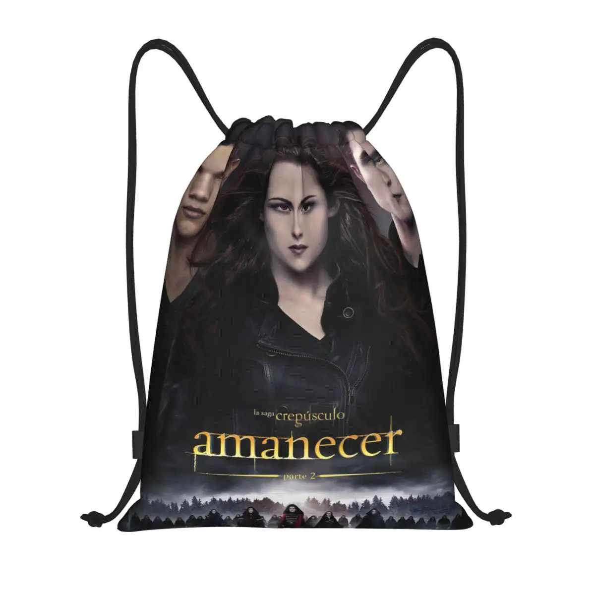 The Twilight Saga Vampire Bag Drawstring Backpack Sports Gym Sackpack Edward Bella Jacob Black String Bag for Cycling