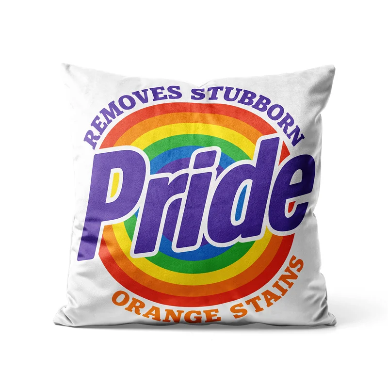 Gaslight Gatekeep Girlboss Pride Removes Stubborn Orange Stains Throw Pillow Covers Cushion Cases Pillowcases 45cm x 45cm