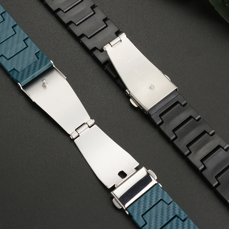 สายนาฬิกาข้อมือคาร์บอนไฟเบอร์สำหรับ Samsung Galaxy Watch 4สร้อยข้อมือคลาสสิกบนนาฬิกา Huawei GT3 GT2 amazfit GTR