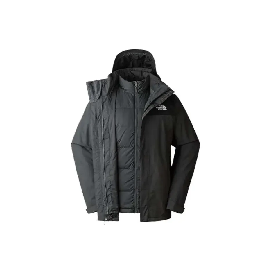 THENORTH FACE Sports Hooded Down Liner 3-in-1 Outdoor Waterproof and Windproof Goose Down Jacket Men Dark Gray NF0A892A-0C5
