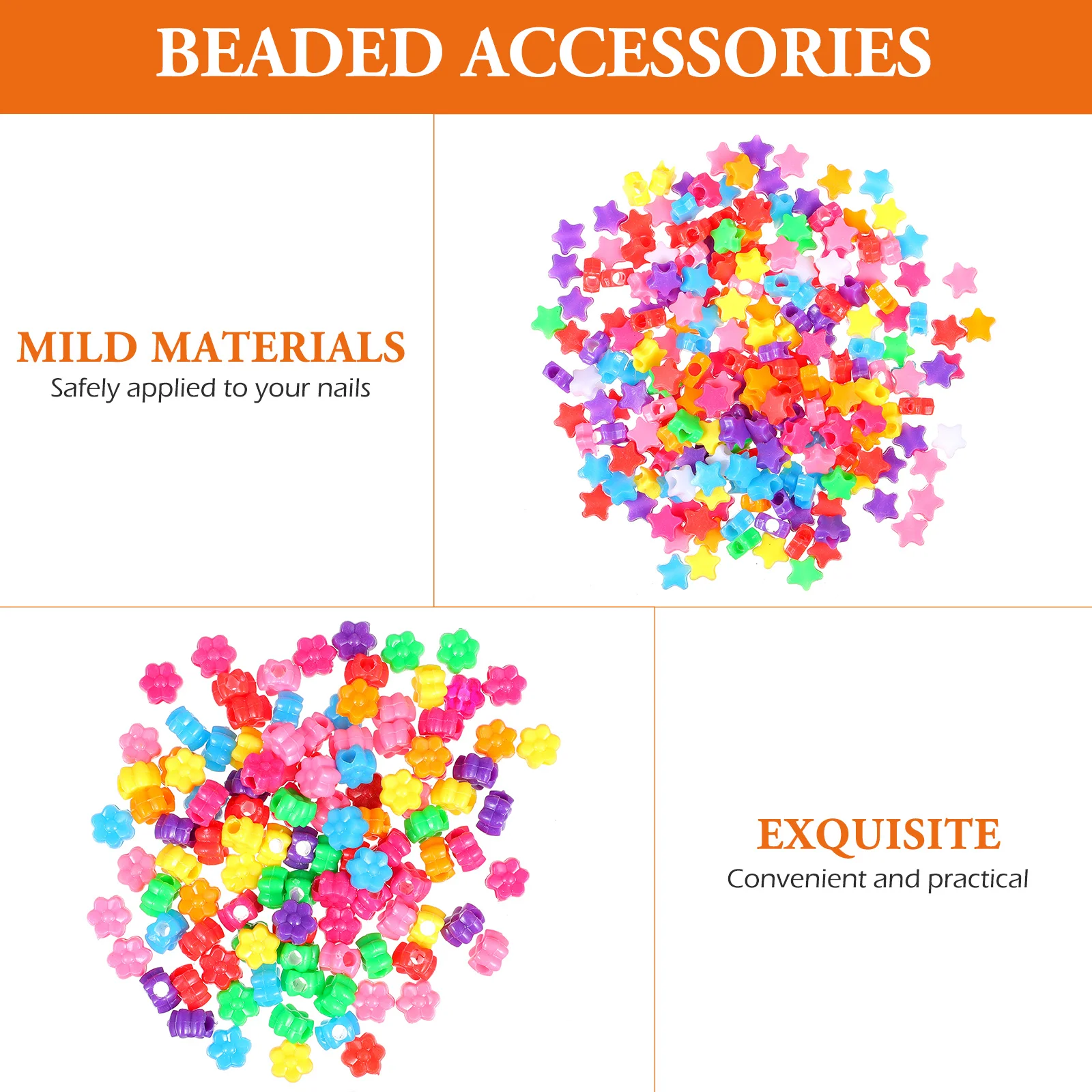 

4 Packs for Colorful Beaded Material Beads Charms Jewelry Making Craft with Holes Large