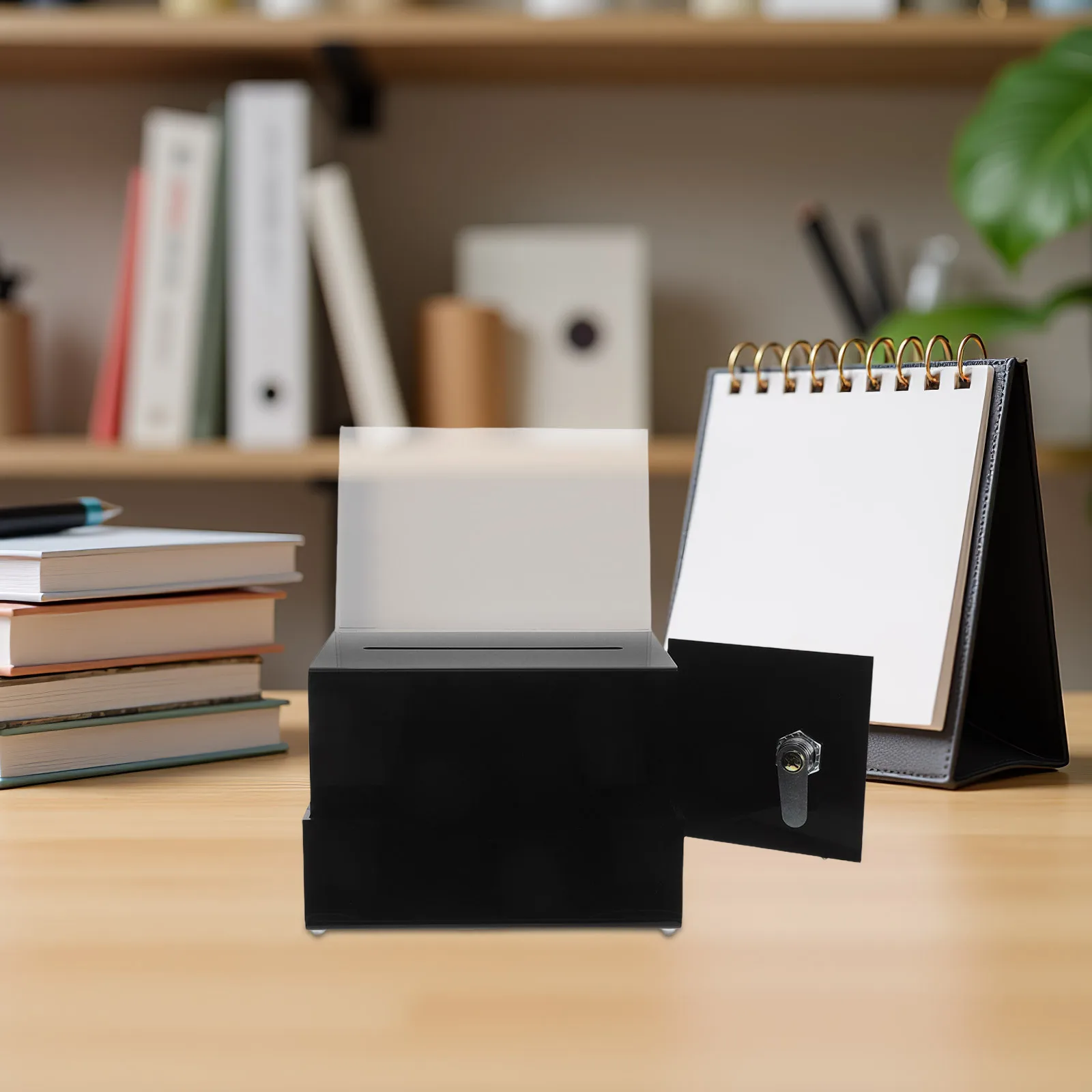 Frasco de ponta com trava - Caixa de doação de acrílico para dicas e votação - Caixa de sugestão com tampa - Porta-bilhetes de rifa - Bartender Cash