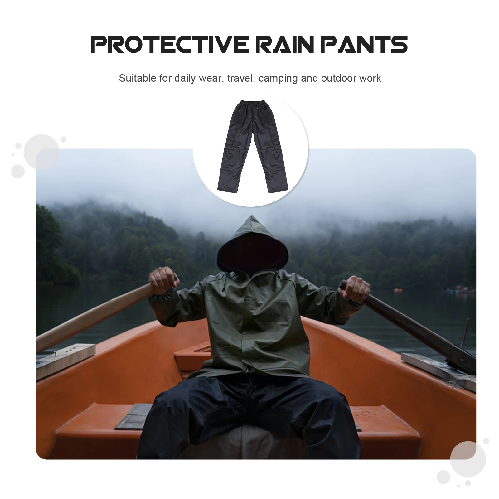 

Durable Waterproof Rain Pants Soft Comfortable Protective Outdoor Hiking Camping Cycling Wear-Resistant Lightweight Adult Pants