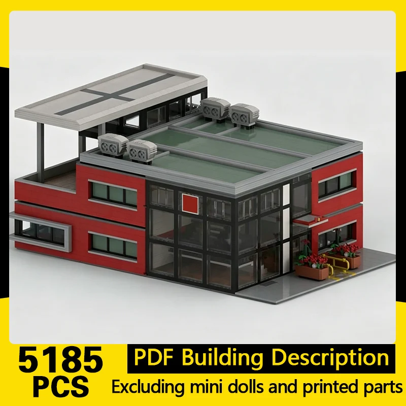 

City Street View Model MOC Building Bricks Modern Fire Station Modular Technology Gifts Holiday Assemble Children Toys Suit