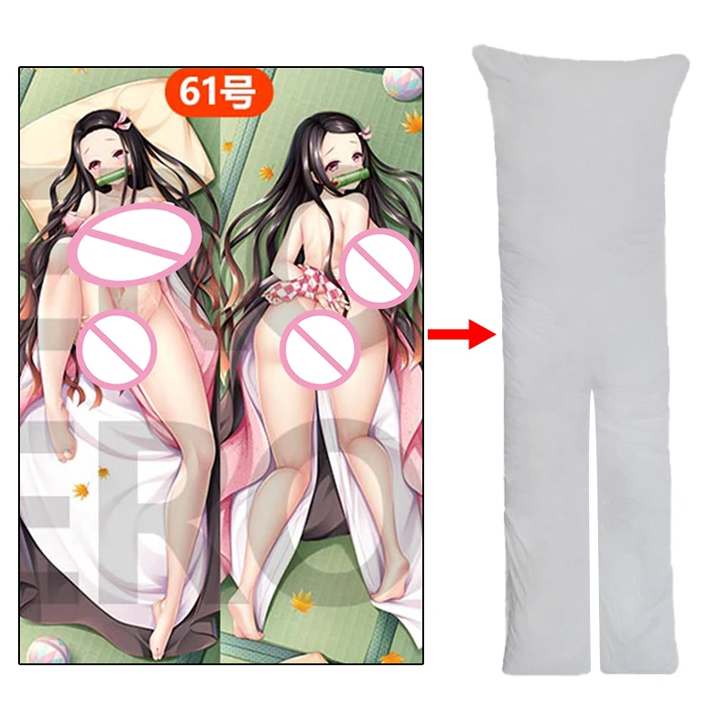 Split Legs Body Pillow Case Kamado Nezuko Dakimakura Sex Anime Body Pillow Onahole Dakimakura Cover Demon Slayer Pillow Case