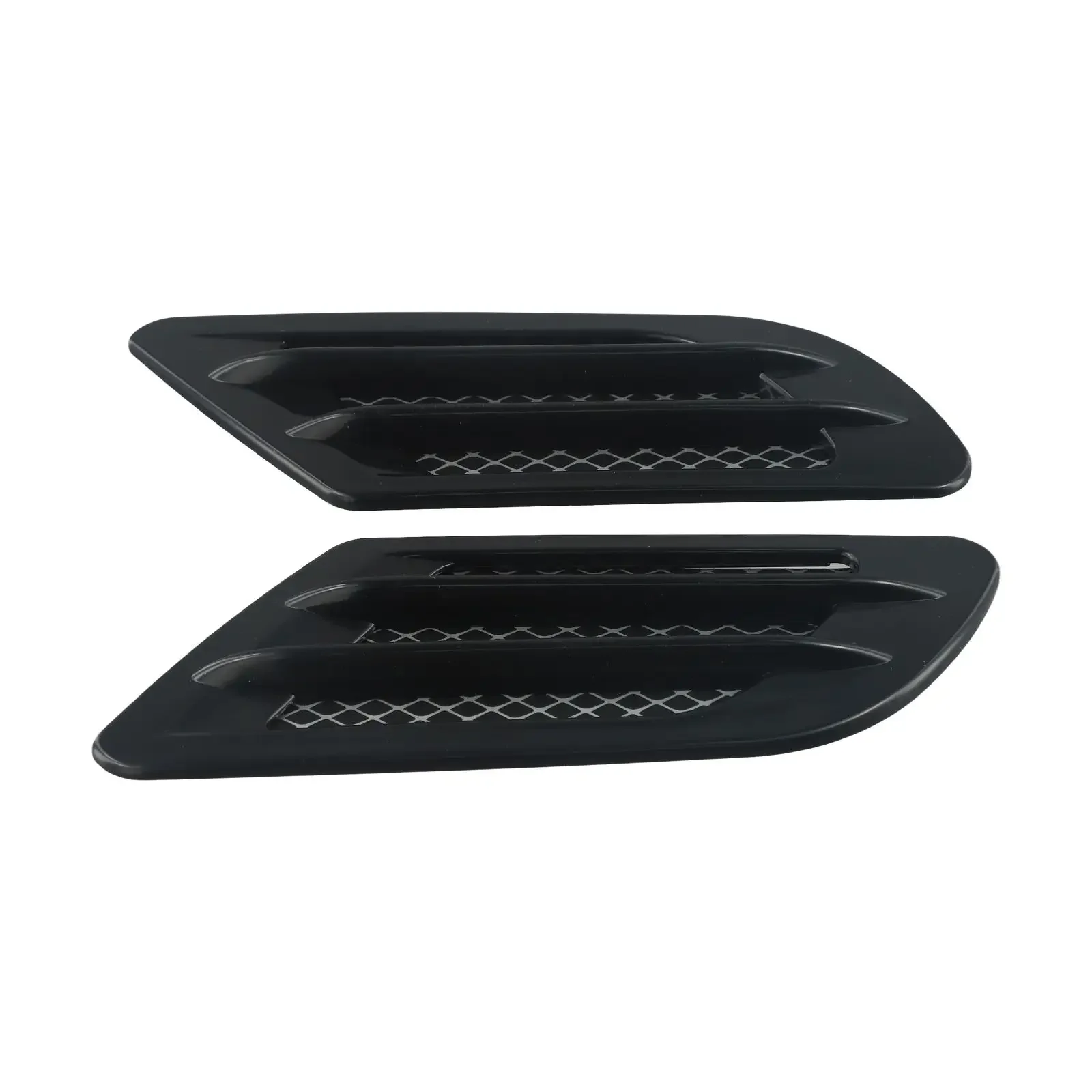1 Pair Of Car Hood Intake Side Fender Vent Moulding Trims Designed For Bonnet Air Flow With Plastic Construction