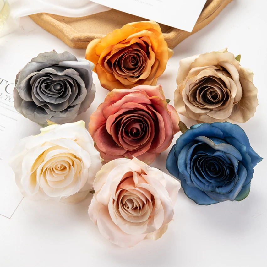 

100Pcs Artificial Flower Rose Wedding BridalBouquet Christmas Home Outdoor Garden wall Festival Decoration Diy gift box Hot sale