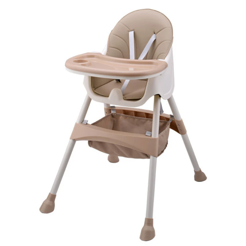 Silla de alimentación alta para bebé, mesa portátil para niños, silla de comedor plegable, altura ajustable, silla de comida multifuncional con cojín