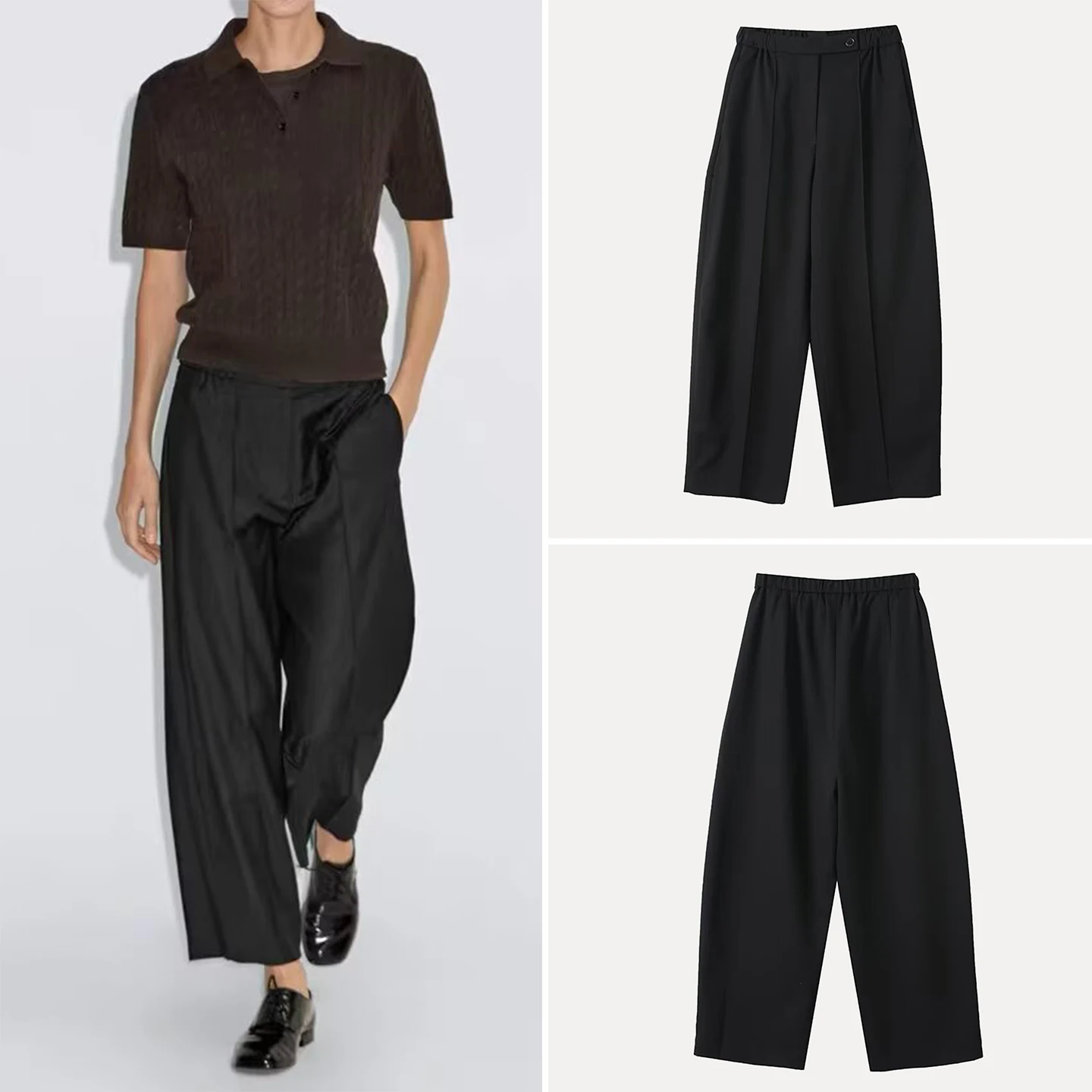 

2025 Autumn New Women's Lazy Sle Slimming Lantern Version Knife Pants Casual Trousers European Sle l Waist