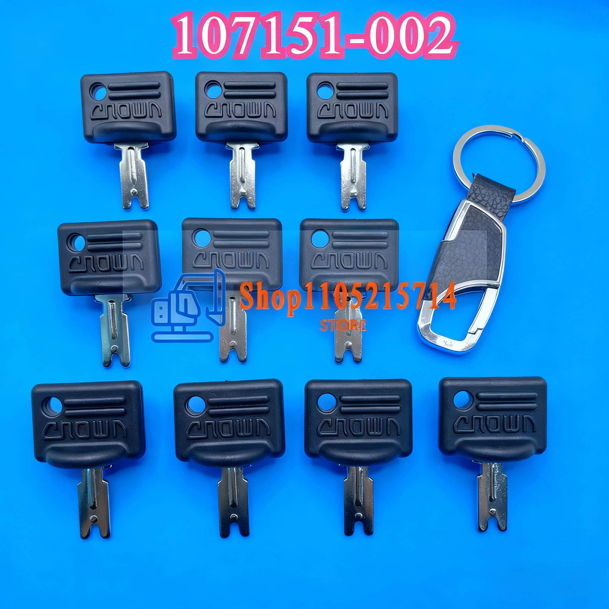 2/5/10PCS 107151-002 Ignition Keys Fits for Crown Forklift with Keychain
