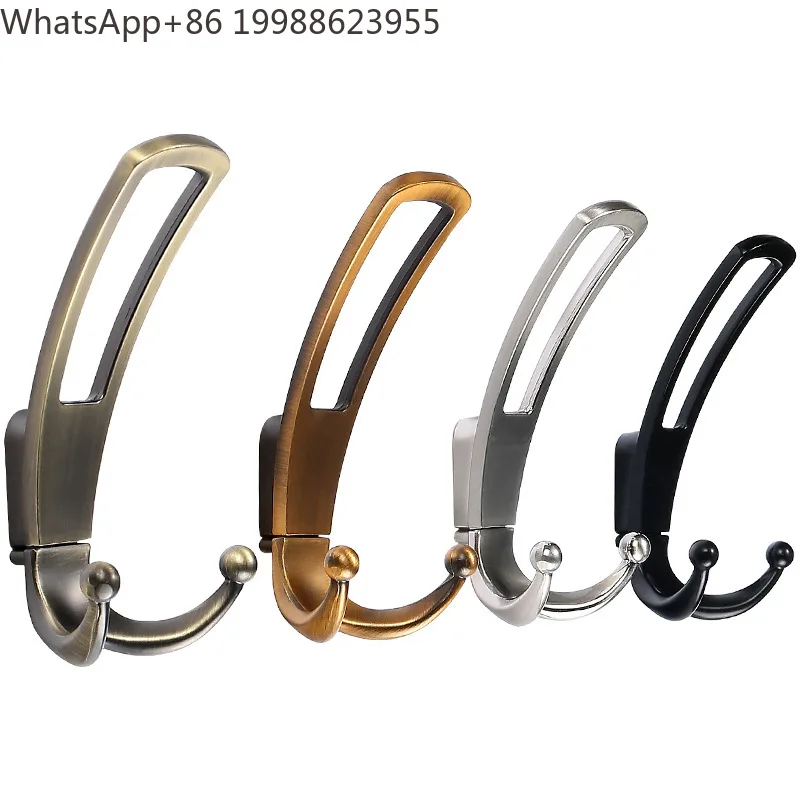 Black Coat Hooks Wall Mounted for Hat Dual Prong Retro Coat Hanger with Screws Cloth Hook Decoration Hardware with Screws