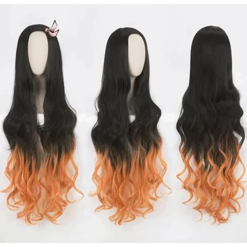 أزياء كامادو نيزوكو التأثيرية أزياء أنيمي كيمونو كيميتسو نو يابا كامادو نيزوكو أزياء شعر مستعار موحدة للهالوين للنساء والأطفال