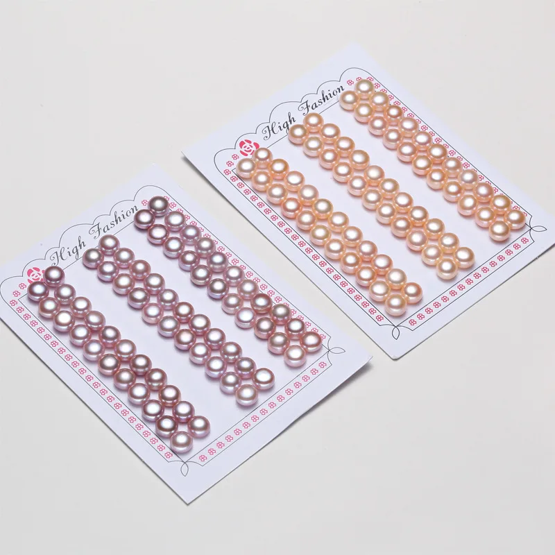 100% Natural Pearls Stud Earrings Bead Half Drilled Hole Freshwater Pearl Bread Beads for Jewelry Making DIY Earring Accessories