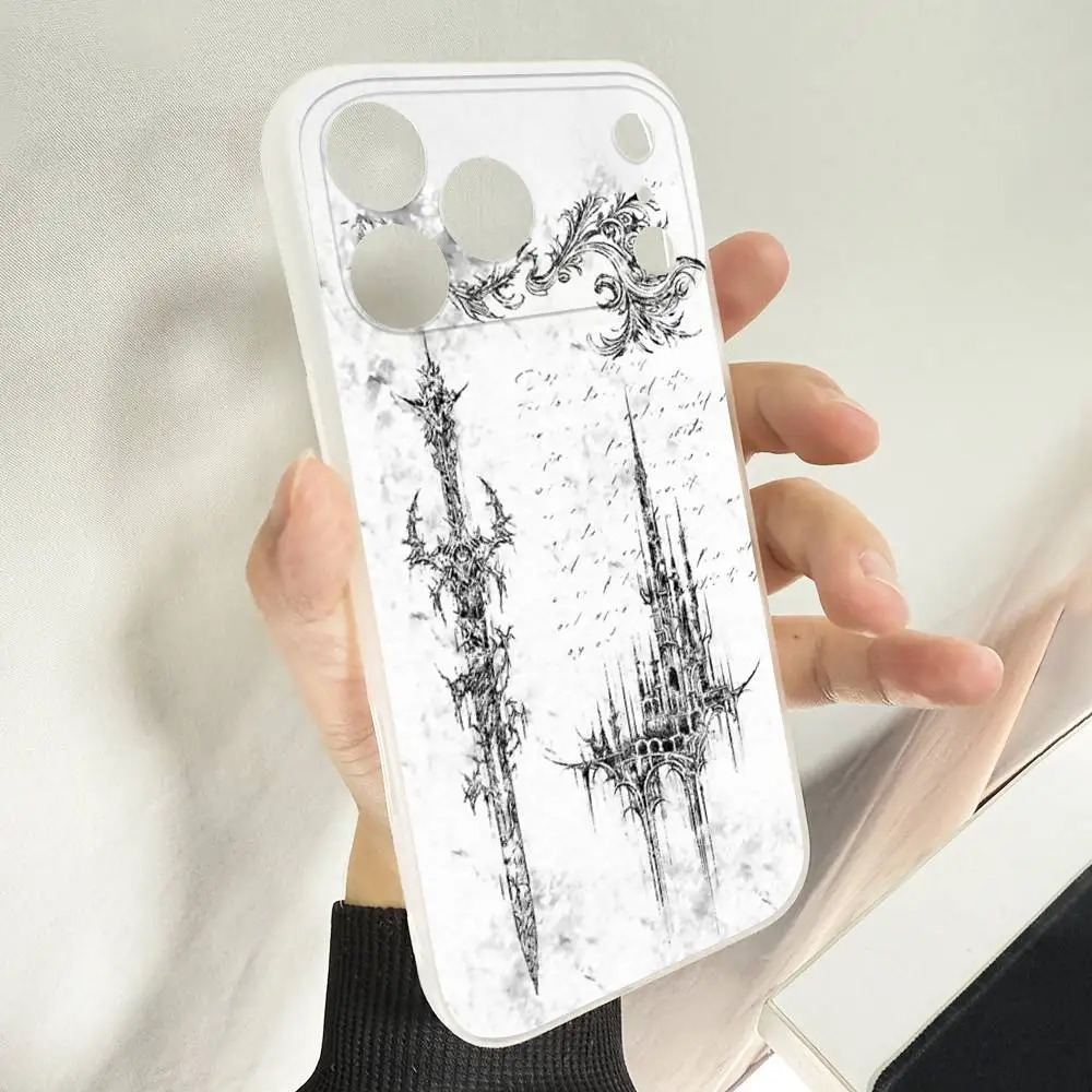 Gothic Cyber Sigil Cross Phone Case For iPhone 14,16,15,11,13,17,12,Air,Mini,Plus,E,Pro,Max Magnetic Magsafe Frosted Cover