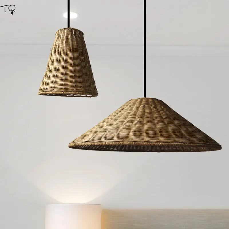 

Chinese Rattan Weaving Zen Art Decorative Pendant Lights for Living/dining Room Modern Light Fixtures Tea House Homestay Study