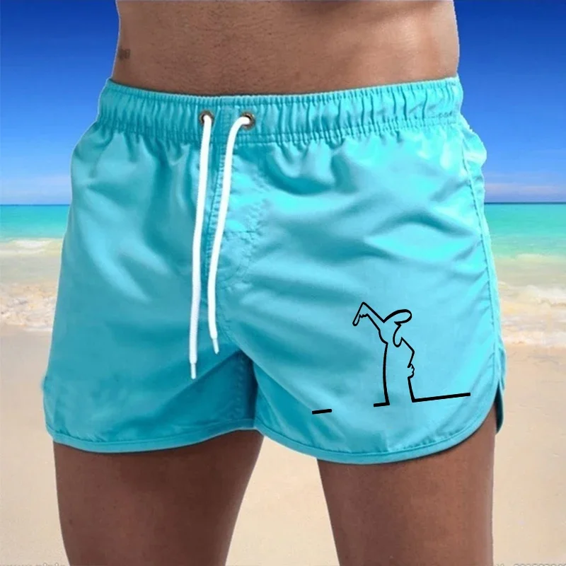 

Hot Sales Mens Beach Shorts Print Casual Surf Swim Trunks Outdoor Jogging Sweatpants Summer Swimming Sports Quick Drying Shorts