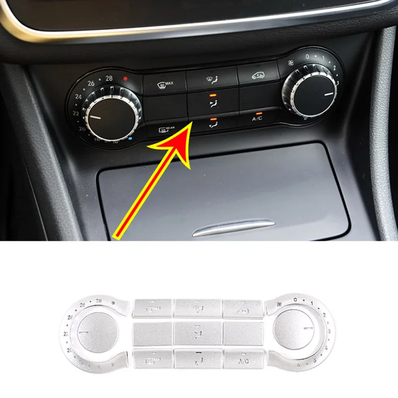 For Mercedes-BenzA-Class B-Class CLA GLA Central Control Air Conditioning Button Sticker Aluminum Alloy 13-piece Car Accessories