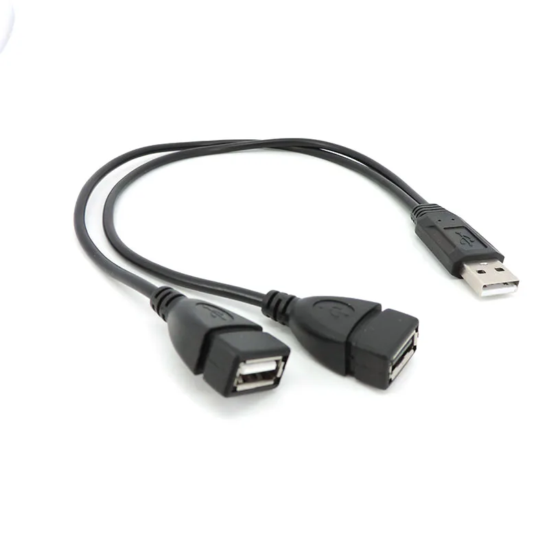 1 usb 2.0 male to 2way usb female OTG splitter power data adapter DC connector charging cable extender usb q1
