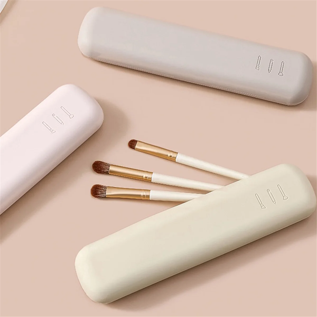 ABJS Дорожный держатель для кистей для макияжа, силиконовый портативный держатель для косметических кистей для лица с защитой от падения, мягкие и элегантные инструменты для макияжа