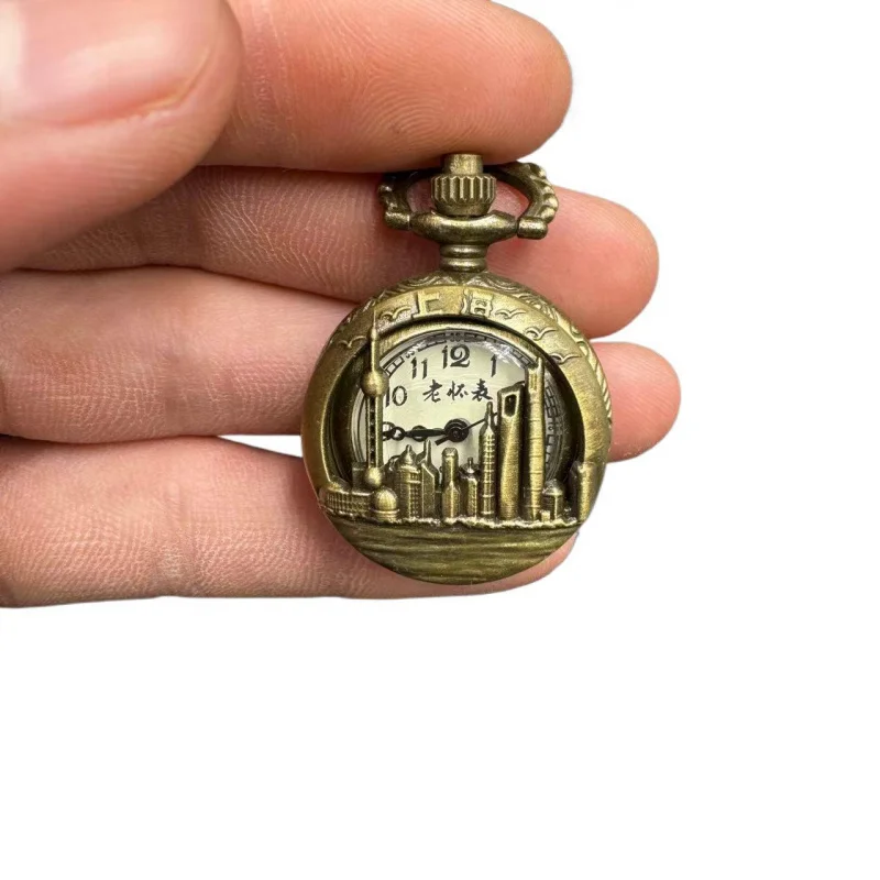 Orientalny zegarek kieszonkowy Pearl Bund Yuyuan Garden City Temple Old Shanghai Scenic Spot Souvenir Feelings Retro Little Creative Gift