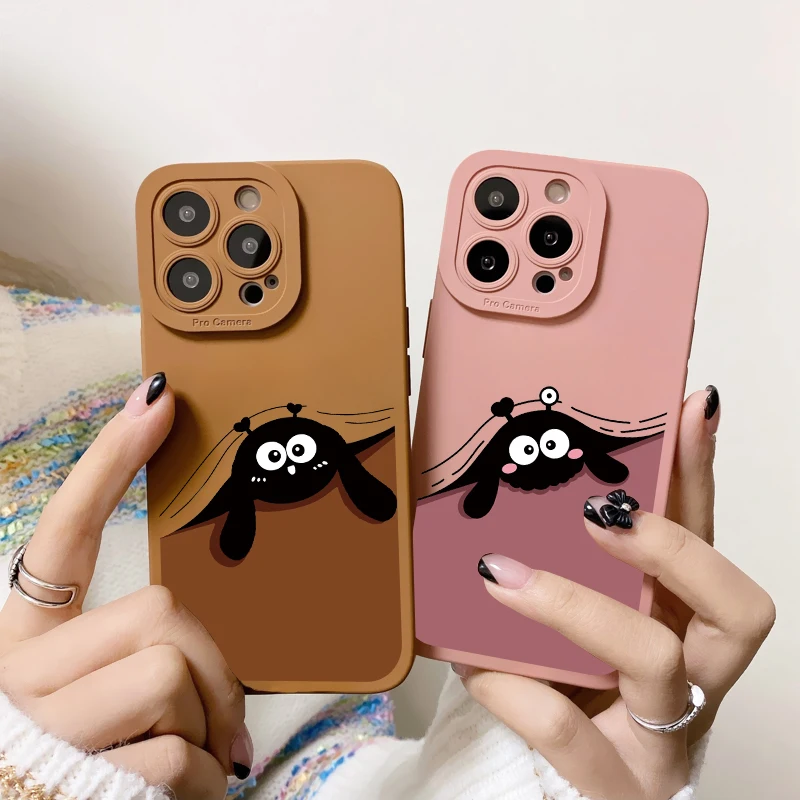 Lovely Interesting Blackie Cartoon Phone Case for iPhone 11 13 12 14 Pro Max 7 8 14 Plus SE 2020 XR XS X Soft Silicon Back Cover