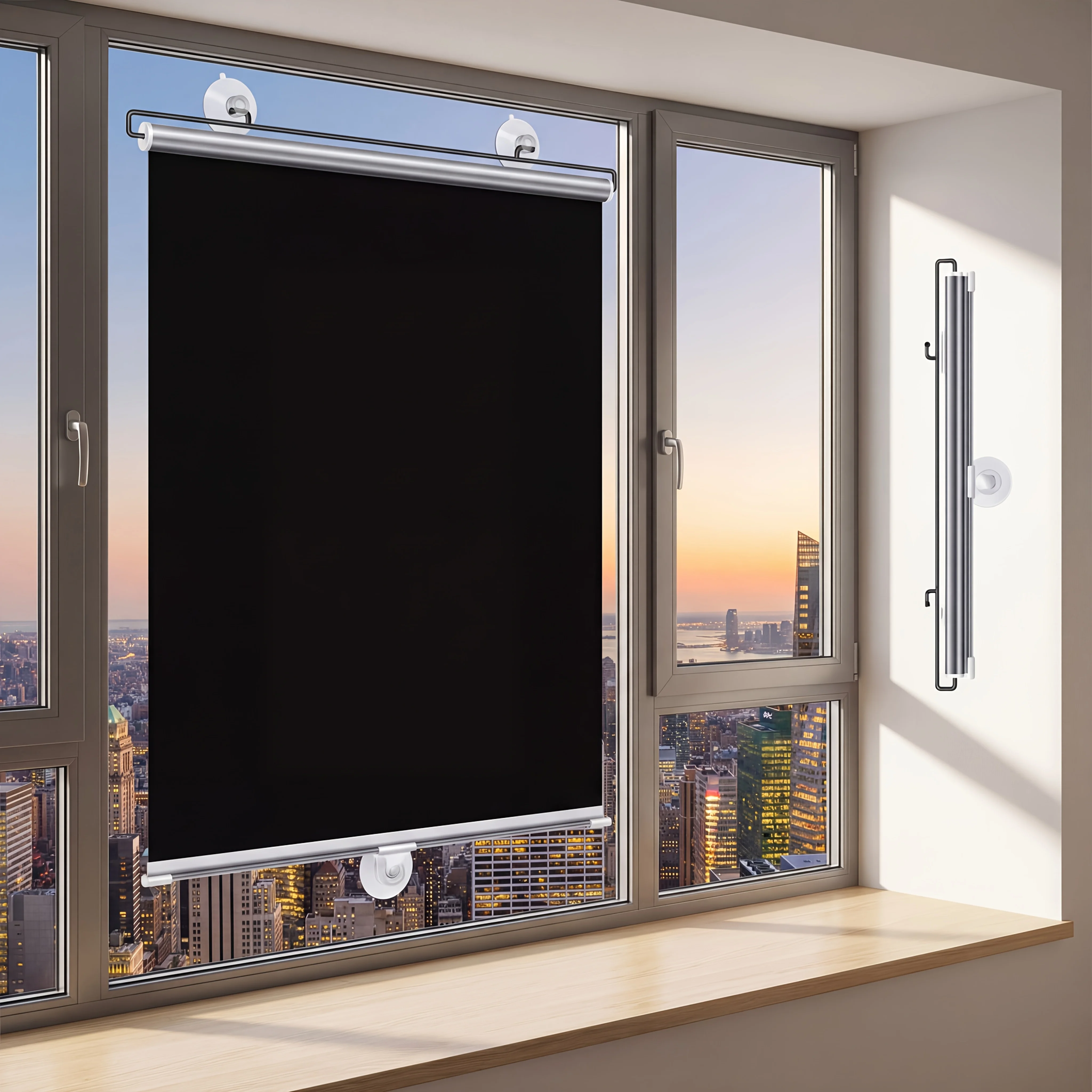 2 Stück Sonnenschutz für Hausfenster, hitzebeständig und sonnenresistent, ausziehbar mit Saugnapfmontage, einfach und leicht zu bedienen – Detail 9