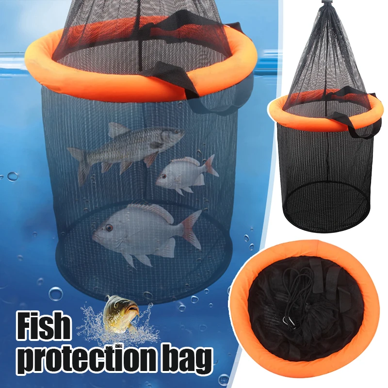 

Buoyant Collapsible Fishing Bait Net | Durable Nylon Mesh with Floatation Design | Portable Kayak Minnow Trap for Storage