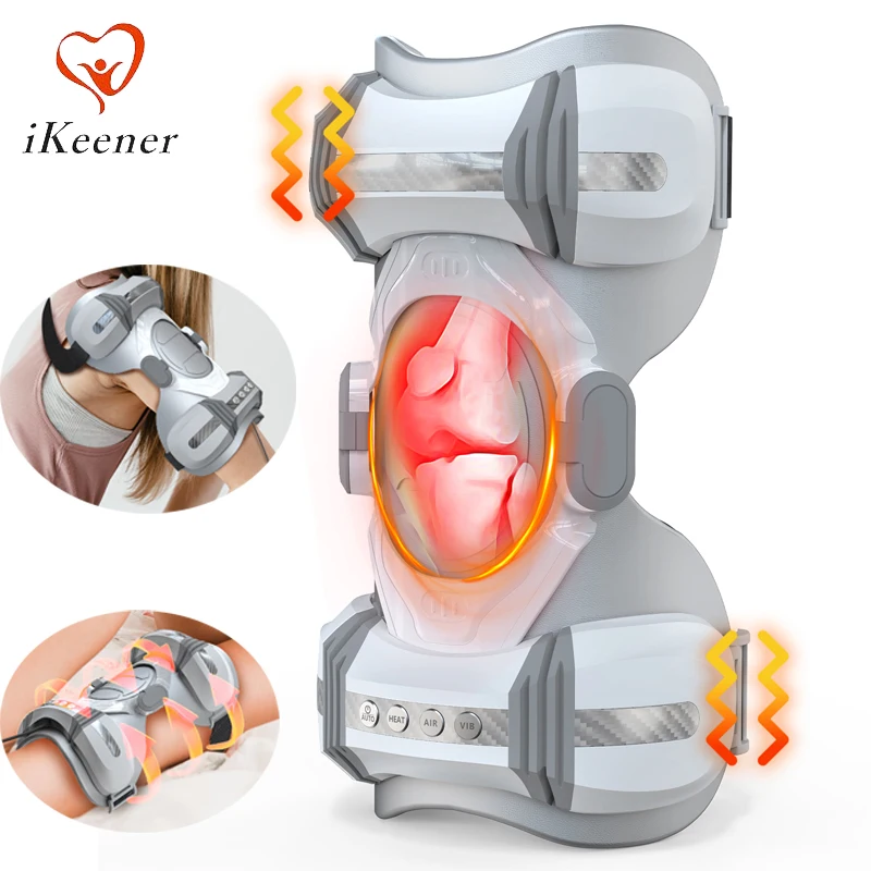 Knee Massager 4 Airbag 3-IN-1 3 Level Squeeze Massage Heat Vibrating Relaxes Muscles Circulates Blood Relieve Knee Pain