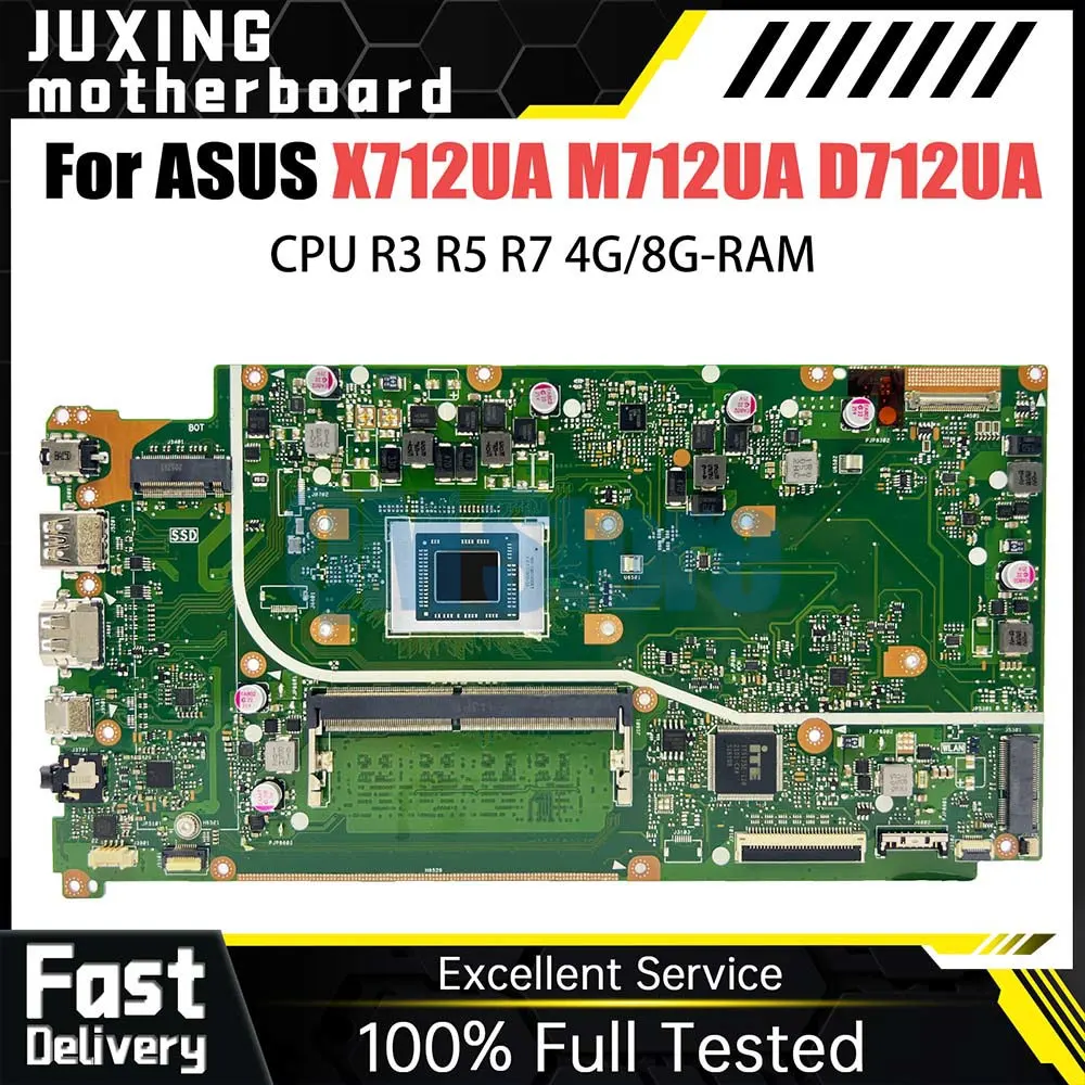 X512UA Notebook Mainboard For ASUS X512UB X512UF X712UA F512U A512U Y5100U V5000UA Laptop Motherboard i3 CPU 4GB RAM