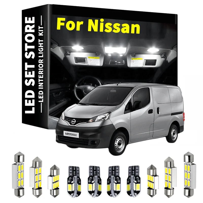 

Комплект светодиодного освещения для салона Nissan Cube Серена C25 C26 C27 Quest Elgrand E50 E51 E52 NV200 NV250 NV300 NV350 NV3500 Canbus лампа