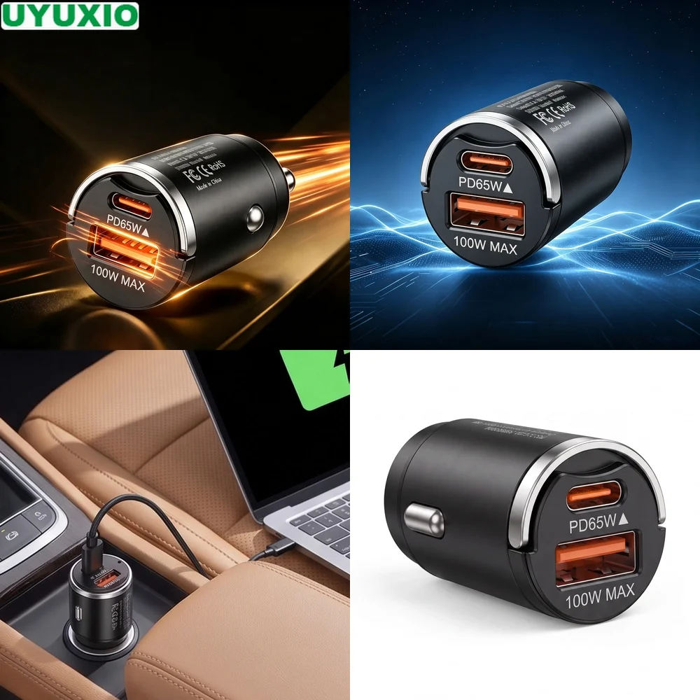 carregador-de-carro-de-165w-em-liga-de-zinco-com-corpo-metalico-e-multiplas-protecoes-com-saidas-usb-c-de-65w-e-usb-a-de-100w-para-carros-caminhoes-suvs-e-vans