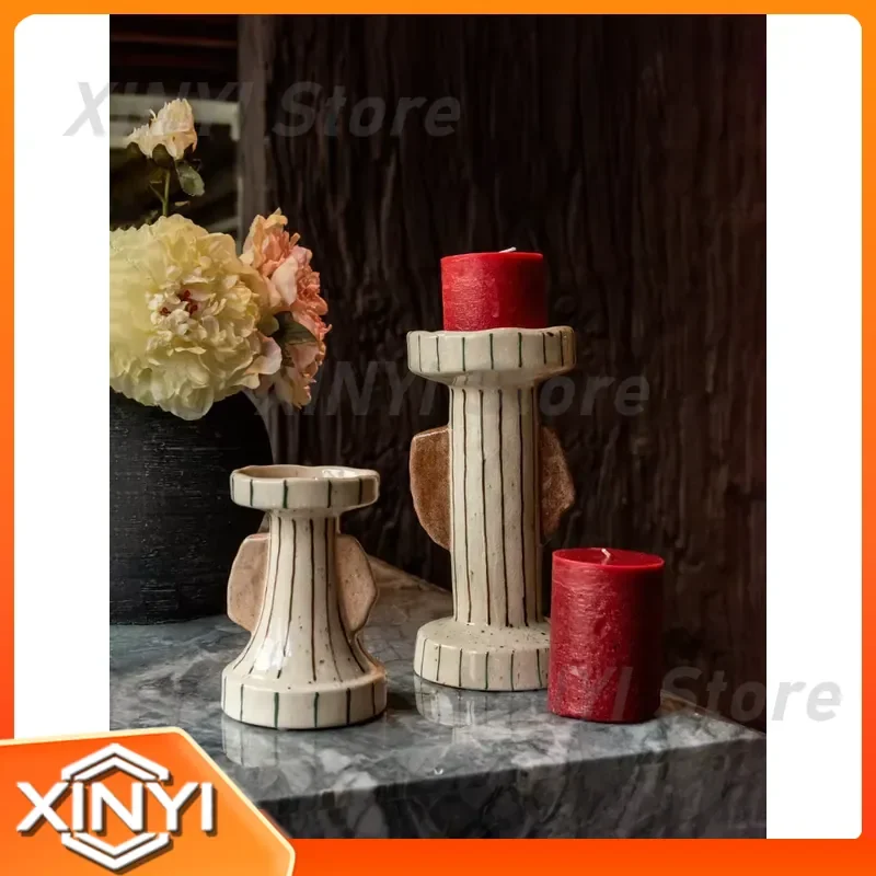 Wabi Sabi Wind Candle Holder for Home Decor Living Room Dining Room Bedroom Study Soft Decoration High End Light Luxury