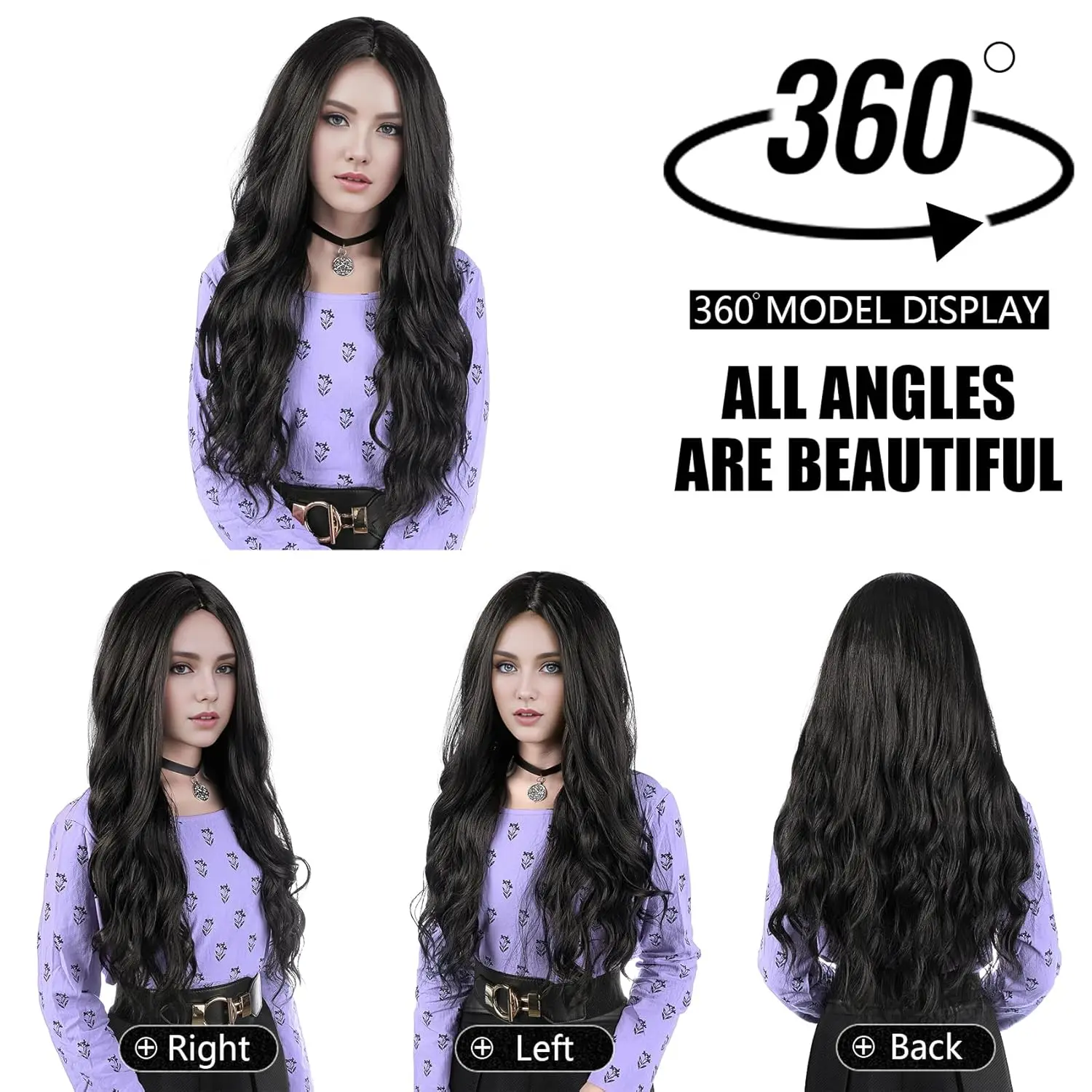Longo roxo trança peruca feminina peruca roxa com tranças rabo de cavalo clipe anime cosplay cabelo sintético traje de halloween acessório adulto