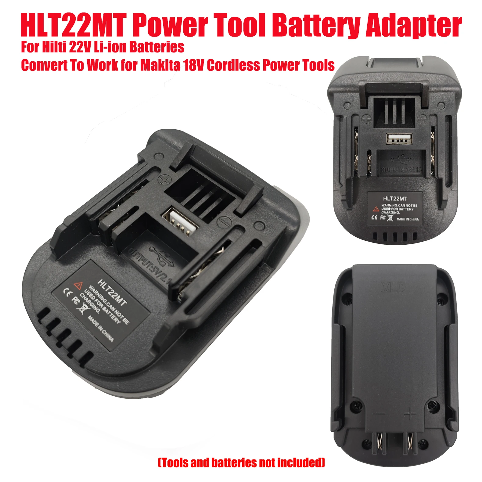 

HAKSINKY HLT22MT Power Tool Battery Adapter for Hilti 22V Li-ion Batteries Convert To Work for Makita 18V Cordless Power Tools