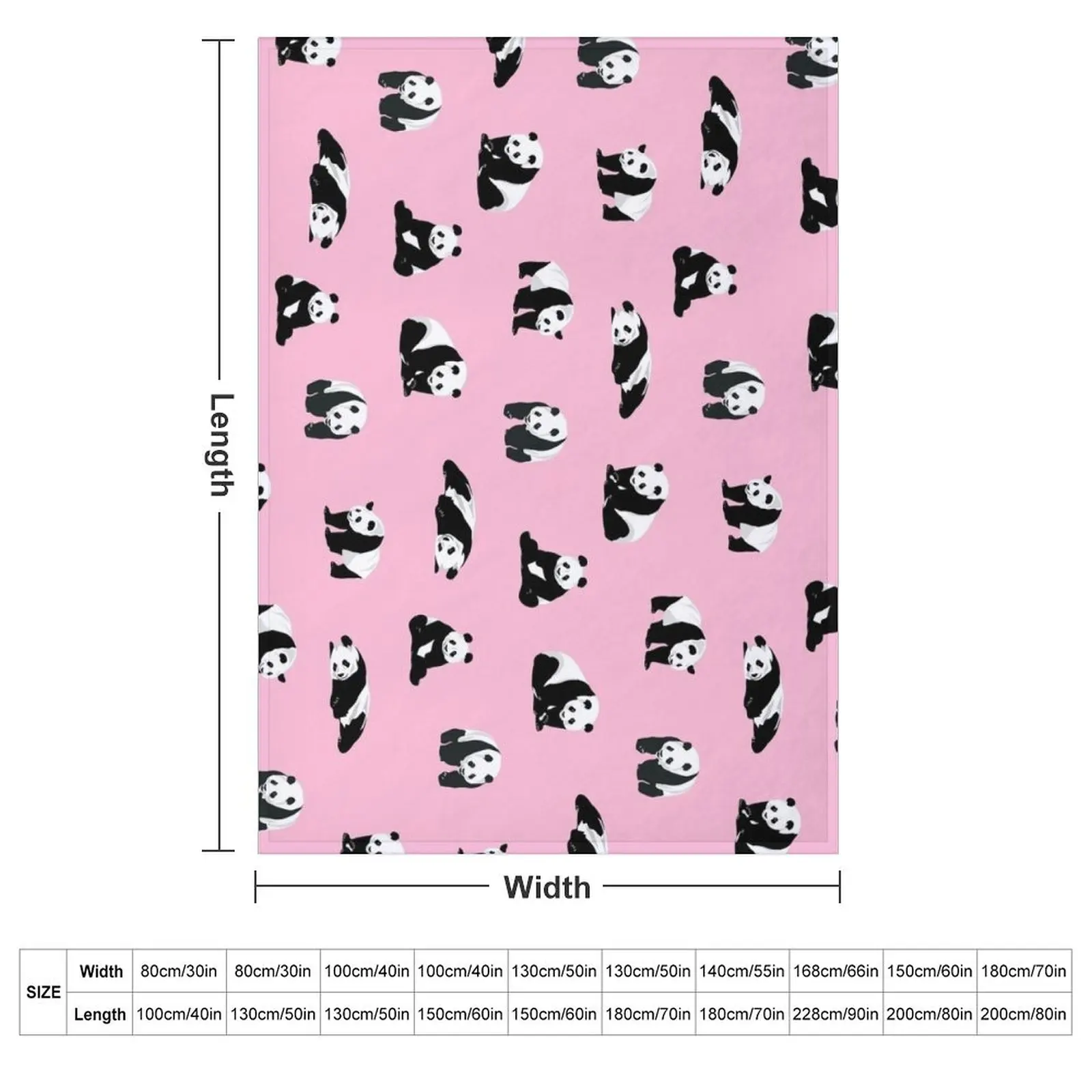 Pandas on Pink Throw Blanket couch cozy soft plush fuzzy picnic outdoor blanket