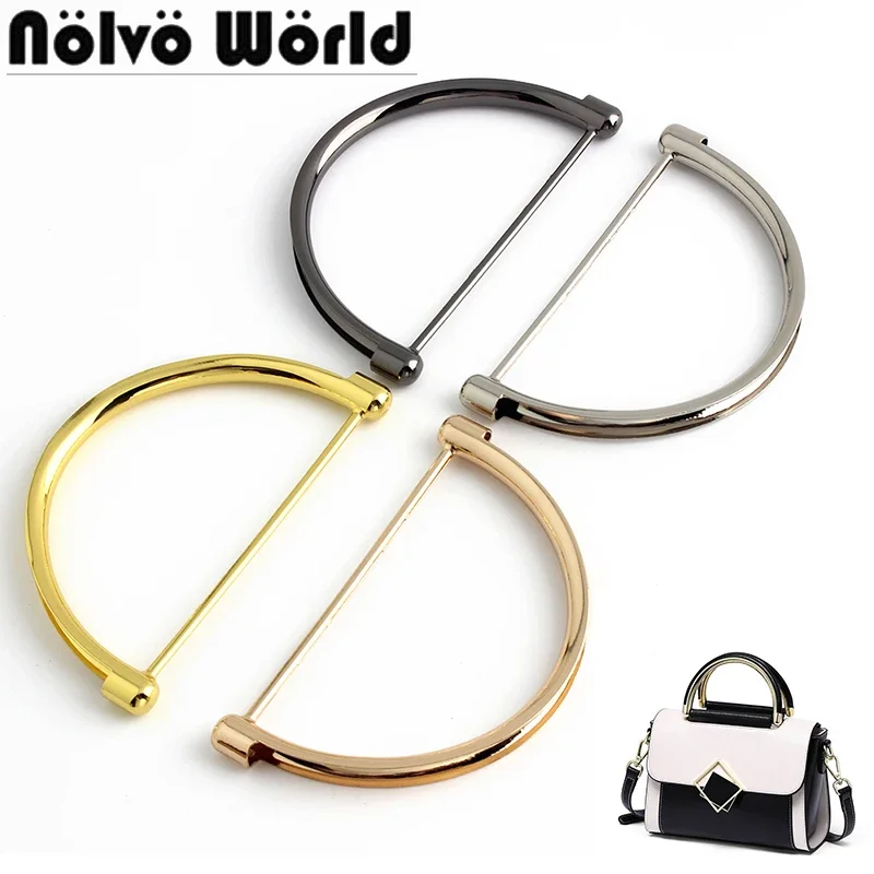 4/10/20PCS 13x7.8cm D Shape Harf Round Metal Bag Handles For Making Handbag Beach Bag Strap Purse Frame Decorative Accessories