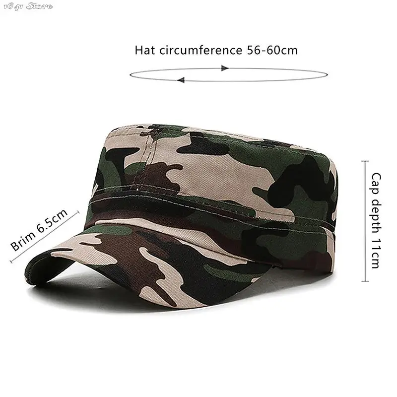1pc Camouflage Baseball Cap Hat Men Women Tactical Flat Cap Hat Outdoor Sports Camping Hiking Sunhat Hunting Sun Cap Sunscreen